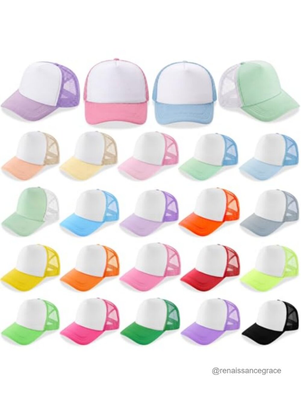 20 Pack Sublimation Blank Mesh Baseball Cap Polyester Trucker Hat DIY Printing